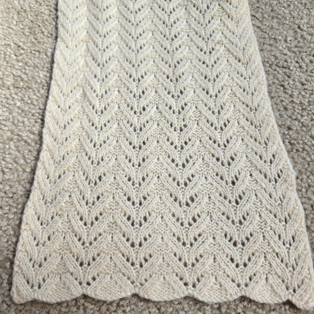 Cashmere Pointelle Scarf Ivory - Picture 10 of 12